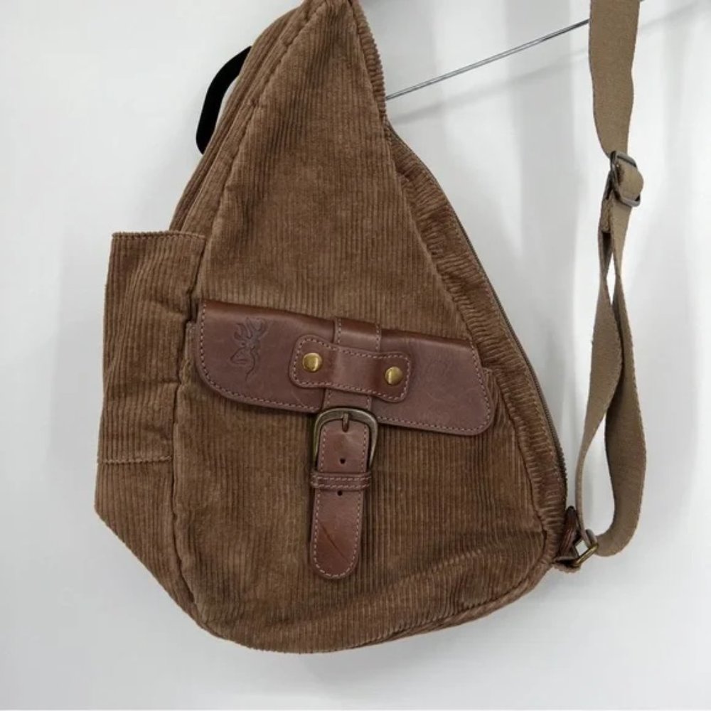 Browning Ameri Bag Slingback Backpack Brown Cordu… - image 1